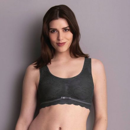 Rosa Faia Essentials női merevítő nélküli bralette előformázott melltartó top kivehető szivacsbetéttel - sötétszürke XS  