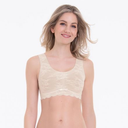 Rosa Faia Essentials női merevítő nélküli bralette előformázott melltartó top kivehető szivacsbetéttel - ekrü XS  